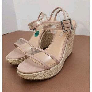 Bella~Vita ~Woman Size 8.5W~ Transparent Man Made Materials Wedge Sandals NEW.